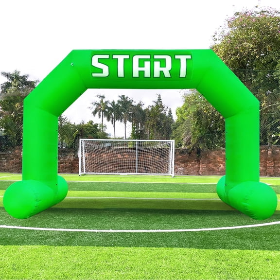 Sewinfla 20FT Green Inflatable Arch Start Line &Finish Line Inflatable Arch with Powerful Blower Outdoor Hexagon Inflatable Archway for 5K Race Marathon School Sports Advertising & Commerce Event