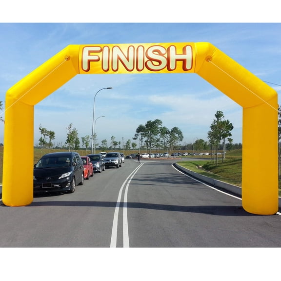 20Ft Inflatable Arch Inflatable Start Finish Line Arch with Blower,Outdoor Inflatable Archway for Party,5K Race,Advertising Commerce,School Sport Yellow