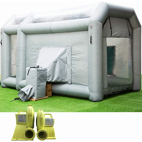 Sewinfla Indoor Inflatable Paint Booth with Air Draft Device 13x8.2x8.2Ft with Blowers