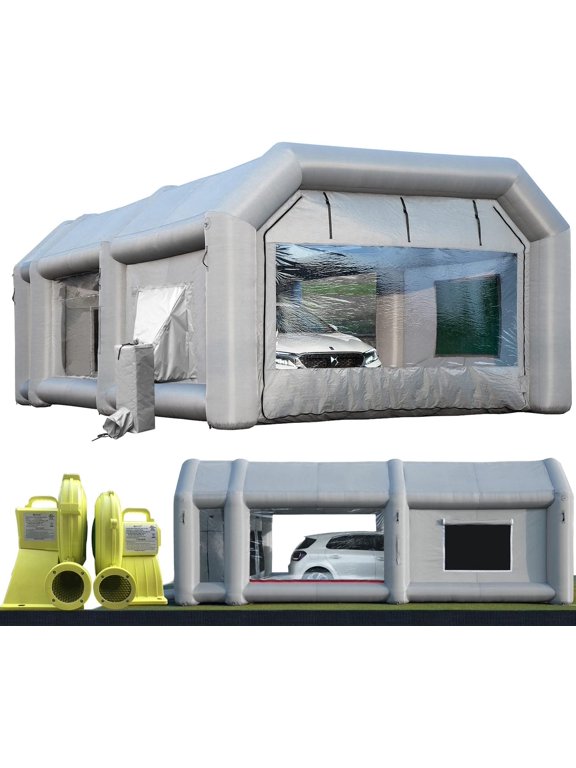 Indoor Inflatable Paint Booth with Air Draft Device 26x13x10Ft with Blowers