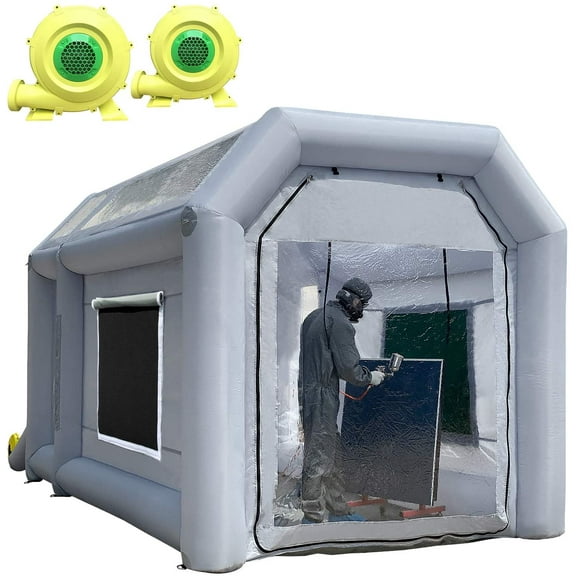 Sewinfla Inflatable Paint Booth 13x8.2x8.2Ft with Blowers Professional Inflatable Spray Booth