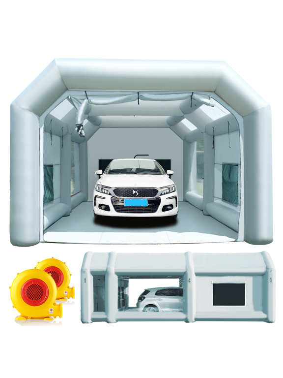 Inflatable Paint Booth 26x15x10Ft with Blowers Professional Inflatable Spray Booth Portable Car Painting Booth Tent for Car Garage Upgrade More Durable with Air Filter System