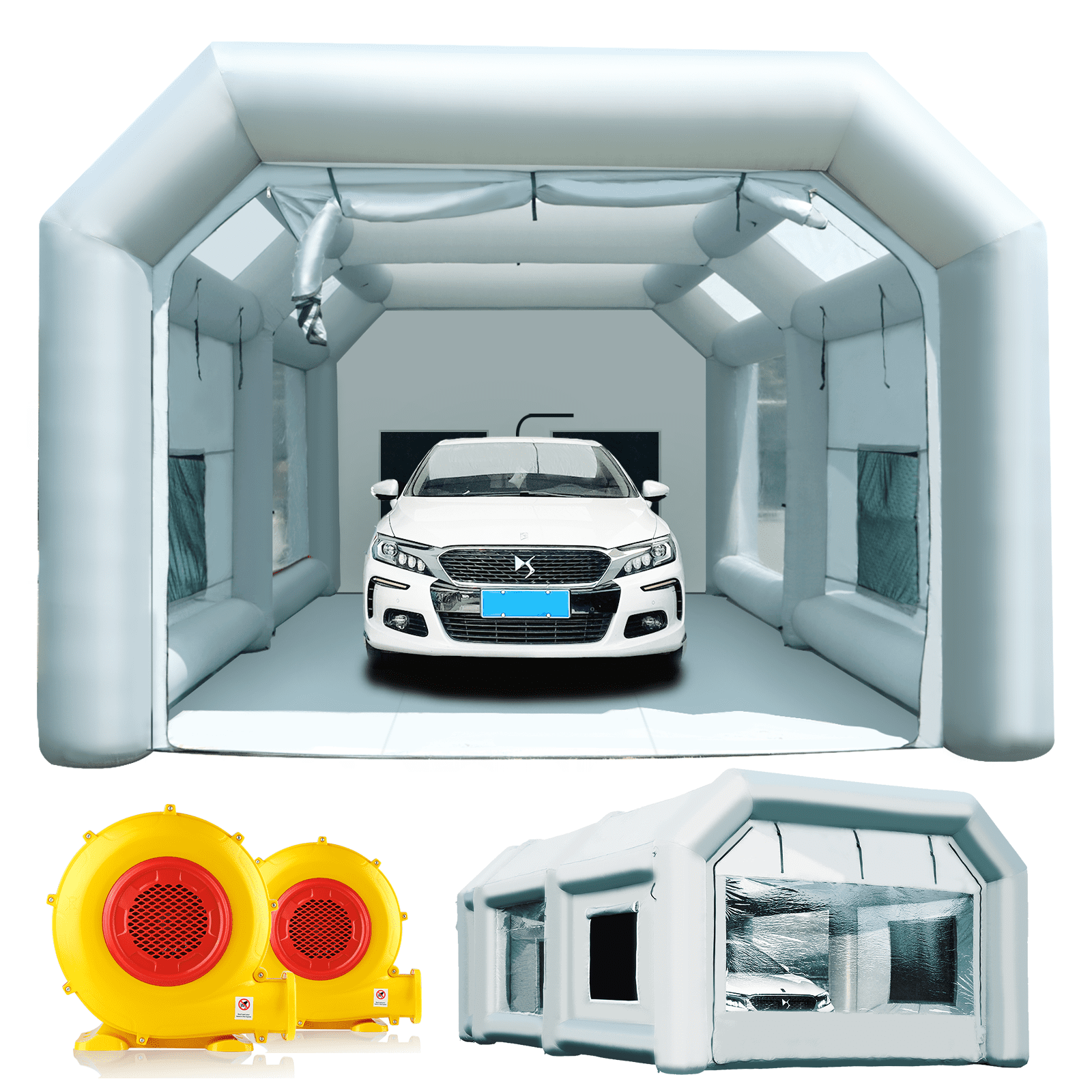 Sewinfla Inflatable Paint Booth 28x15x11Ft Portable Car PaintTent with ...