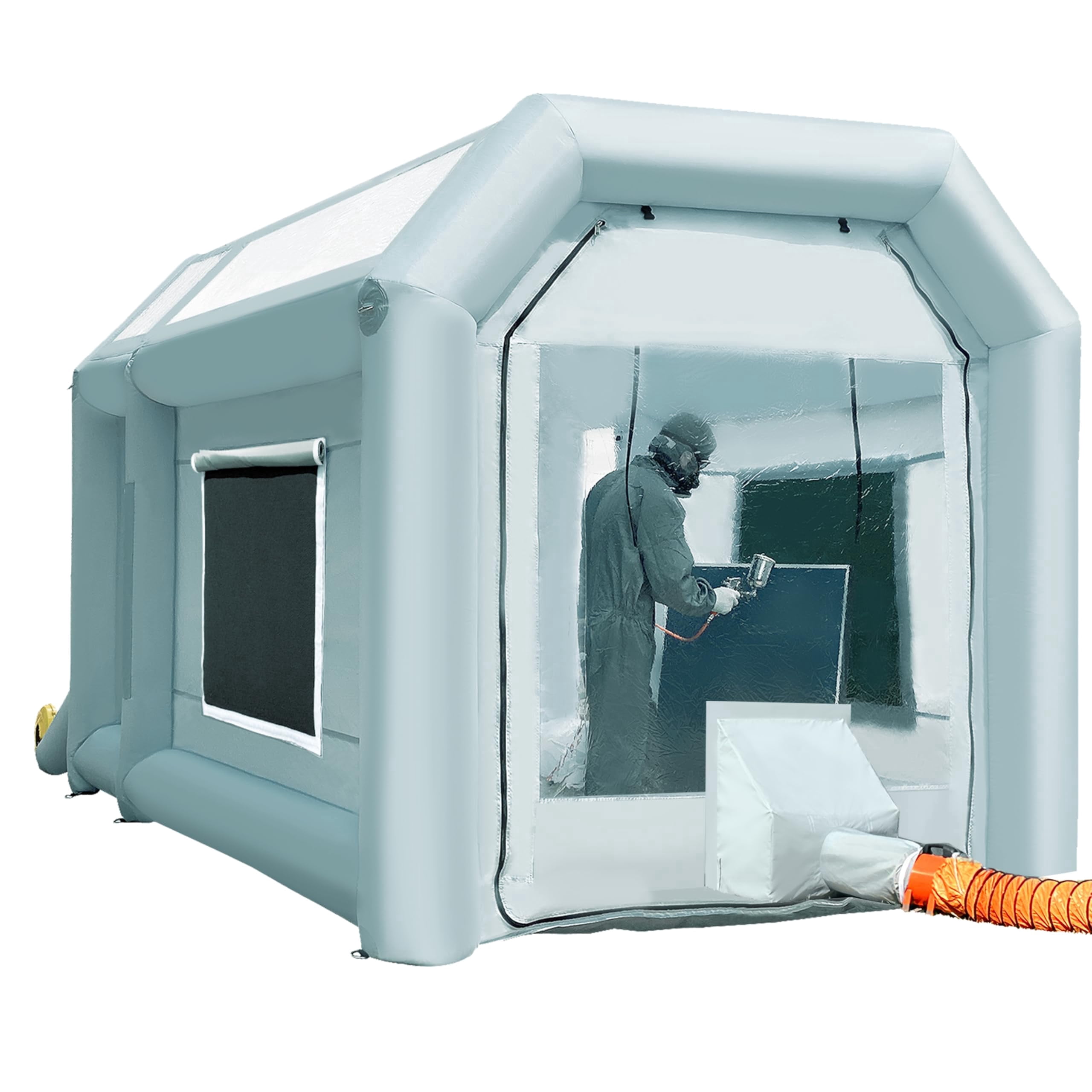 Sewinfla Inflatable Paint Booth with Mini Air Extractor Device, 13x8.2x8.2Ft Portable Spray Paint Booth with High Efficient Ventilation System for Cars (4x2.5x2.5m)