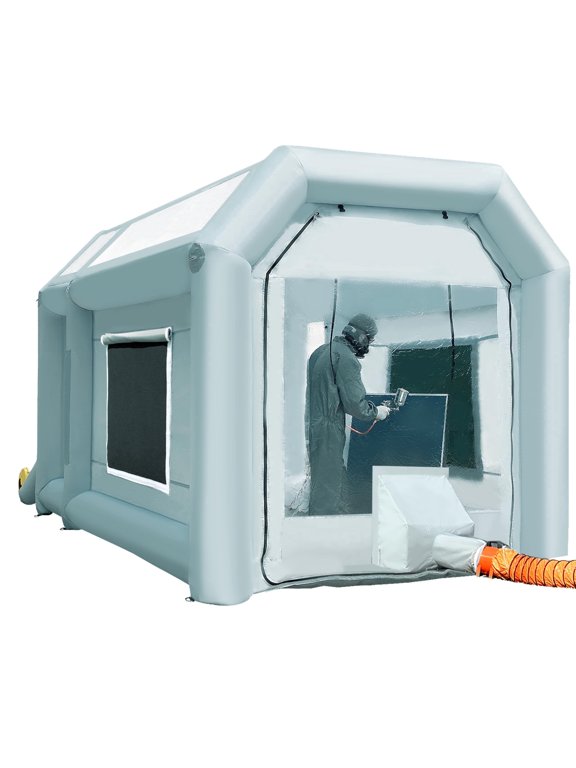 Inflatable Paint Booth with Mini Air Extractor Device, 13x8.2x8.2Ft Portable Spray Paint Booth with High Efficient Ventilation System for Cars (4x2.5x2.5m)