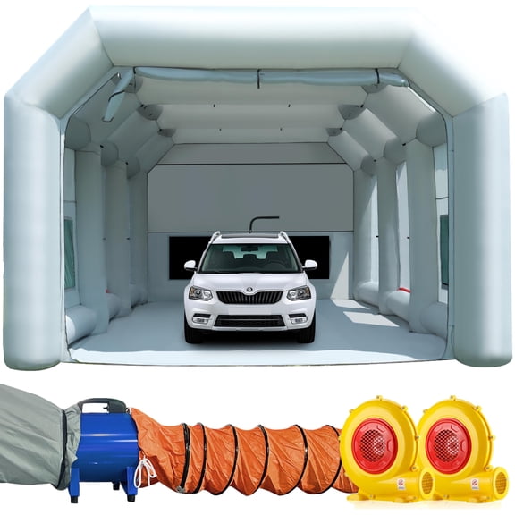 Sewinfla Inflatable Paint Booth with Mini Air Extractor Device, 30x20x13Ft Portable Spray Paint Booth with High Efficient Ventilation System for Cars (8.5x4.5x3.35m)