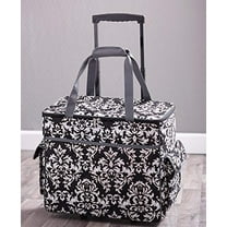 Sewing Accessories Rolling Sewing Machine Tote with 6 Storage Pockets - Damask,LARGE