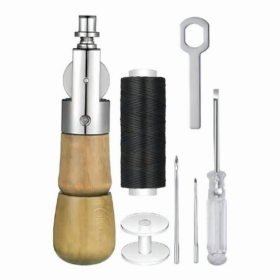 Sewing Awl Kits with Screwdriver Sewing Tool Set Curved and Tapered Needle Sewing Accessories