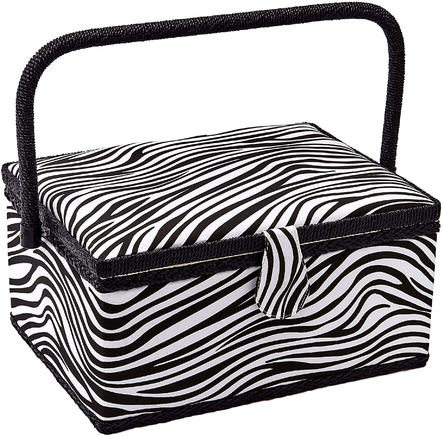 SINGER Sewing Storage Organizer Collapsible Tote Caddy, Craft Storage,  Tropical Animal Print, 1 Count