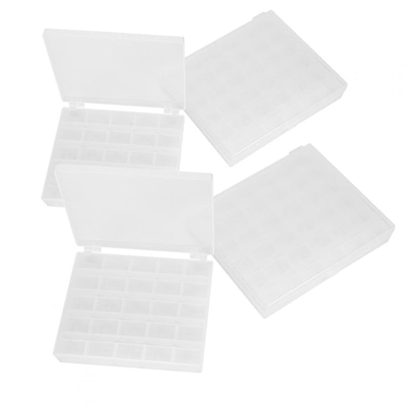 Sewing Bobbins Box,4pcs Sewing Bobbins Storage Box 25/36 Grids Transparent Plastic Spools Case Home Sewing Accessories