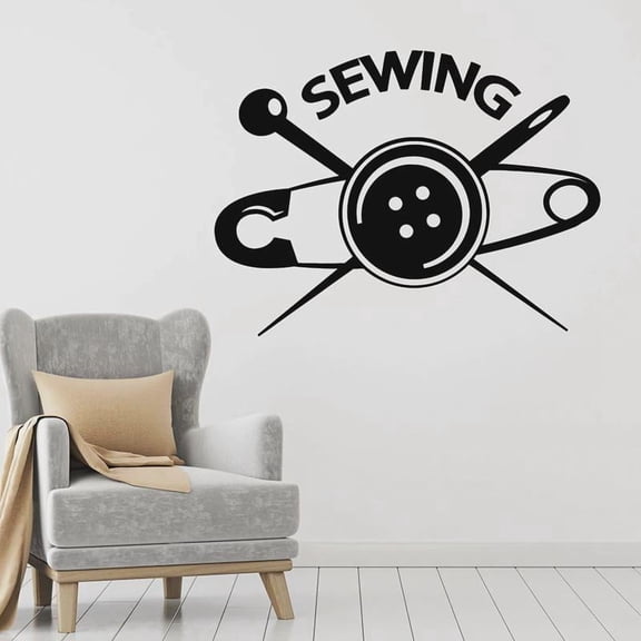Sewing Button Wall Decal Clothing Designer Tailor Atelier Interior Decor Creative Door Window Vinyl Stickers Art Wallpaper 42x31cm
