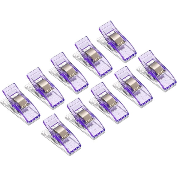 Sewing Clips, 60 Pack Fabric Quilting Binding Clamps for Art Craft DIY Supplies, Purple