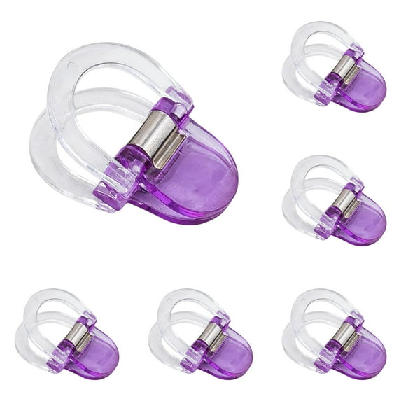 Sewing Clips, Mini Clothespins, No-Slip Clothing Clips for Instant Shortening, Plastic Clothespins, Universal Fixed Clamp, Multi Purpose Clothes Pins Purple 0.98x1.1 Inch (10Pcs)