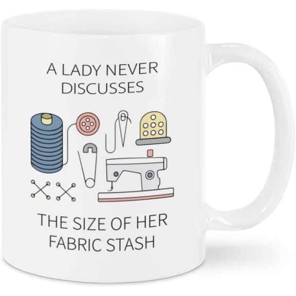 Sewing Gifts Ideas Novelty Coffee Mug For Sewer Mom Wife From Daughter Son Husband Fabric Stash Funny Quotes Tools Printed White Ceramic Cup 11 15oz Tea Cup Gifts For Men Women On Birthday