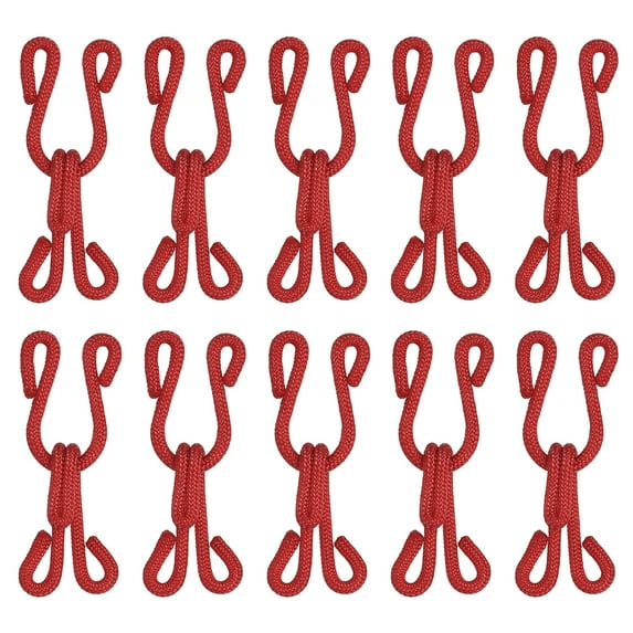 Sewing Hooks and Eye, 12pack Polyester Covered Hooks and Eyes Closure for Clothing(Wine Red, 37mm Length)