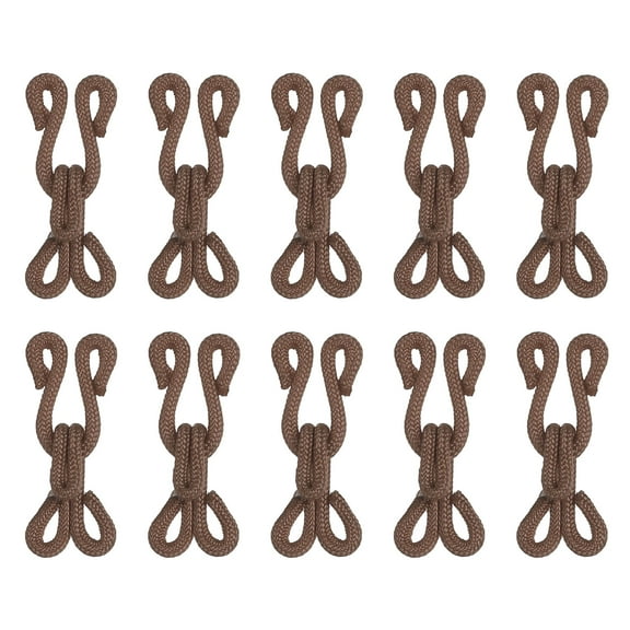 Uxcell Sewing Hooks and Eye, 14 Pack Polyester Covered Hooks and Eyes Closure for Clothing (Brown, 27mm Length)