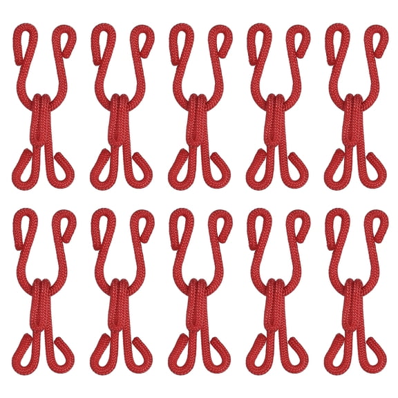 Sewing Hooks and Eye, 14pack Polyester Covered Hooks and Eyes Closure for Clothing (Wine Red, 37mm Length)