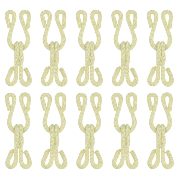 Sewing Hooks and Eye, 24pack Polyester Covered Hooks and Eyes Closure for Clothing(Beige, 37mm Length)