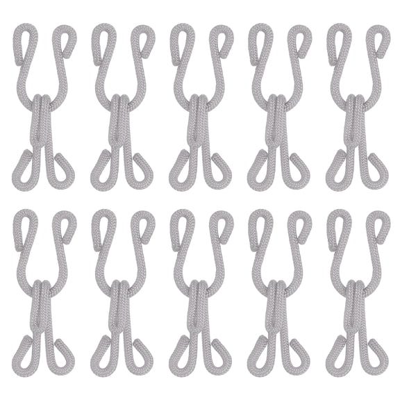Sewing Hooks and Eye, 24pack Polyester Covered Hooks and Eyes Closure for Clothing(Light Gray, 37mm Length)