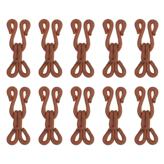 Sewing Hooks and Eye, 30pack Polyester Covered Hooks and Eyes Closure for Clothing(Brown, 27mm Length)