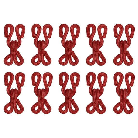 Sewing Hooks and Eye, 30pack Polyester Covered Hooks and Eyes Closure for Clothing(Wine Red, 23mm Length)