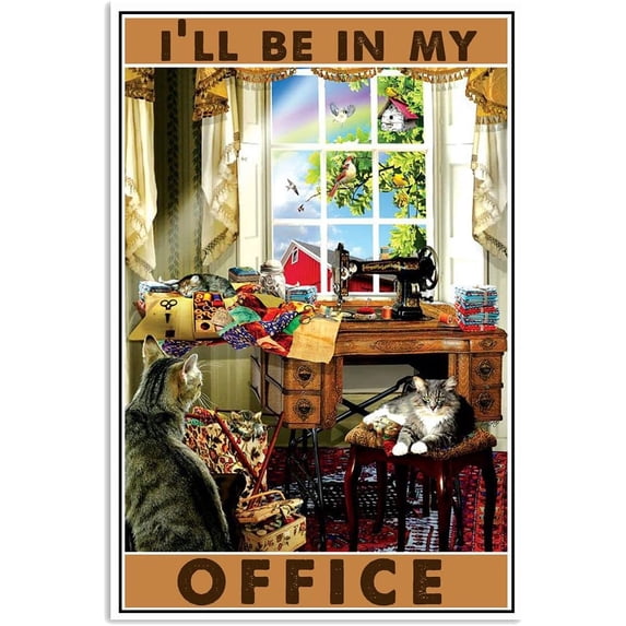 Sewing I'Ll Be In My Office Retro Metal Signs Vintage Signs Aluminum Sign for Outdoor Garden Kitchen Home Cafe Bar 8x12 Inch