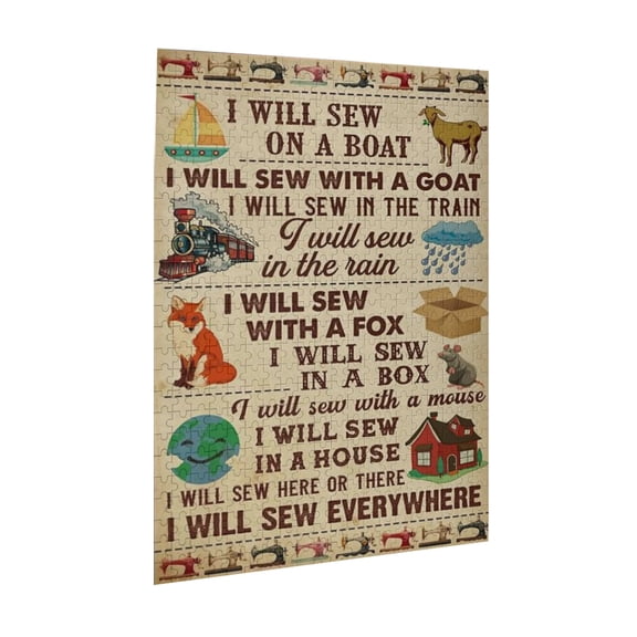 Sewing I Will Sew Everywhere Poster , Jigsaw Puzzle 500 Puzzle Pieces,Puzzle Enthusiasts