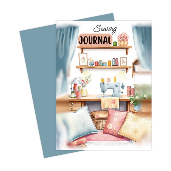 Sewing Journal Notebook with Durable Cover, Paper White 28.5cm, Coated Pages, Project Planner, Crafting and Sewing Ideas