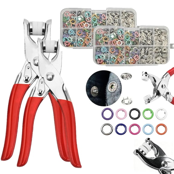 Sewing Kit with 100pcs Metal Buttons with Fastener Pliers Press Tool,User-Friendly Design, Durable & Rust-Resistant Metal Construction,Suitable for DIY Crafts, Sewing, hat Making, and More