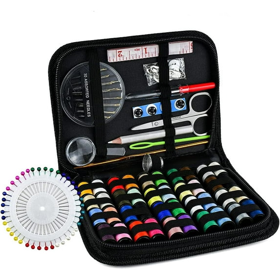 Sewing Kit, 128 Pcs Portable Mini Sewing Kit for Home Travel Sewing Accessories with 40 Color Thread, Tape Measure, Needles, Scissors and Other Accessories