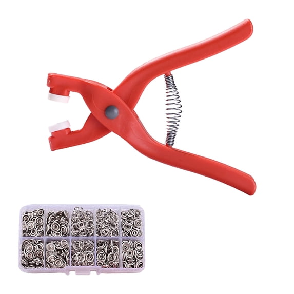 Sewing Kit with 50PCS Metal Buttons – Manual Pliers Tool Included, 2026 New Sewing Kit with Metal Buttons, Button Installer for Clothing, for DIY Crafts Sewing Fabric Clothes Bag Jean