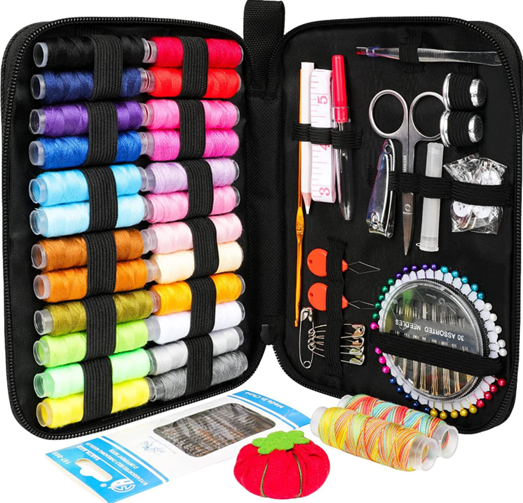 130pcs sewing accessories with DIY premium sewing accessories, suitable for  adults, beginners, travel and emergency situations. Equipped with 24