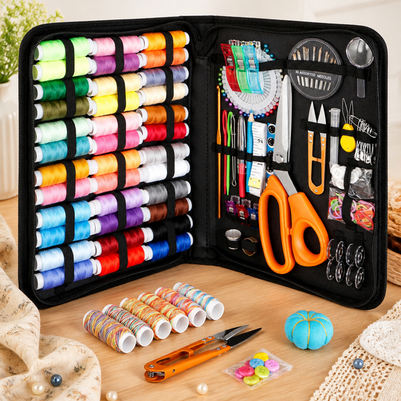 Sewing Kit for Adults, Needle and Thread Kit for Sewing,Professional Sewing Supplies Accessories with Tailor Scissors,43XL Thread,30 Needles,Yarn Snips and More for Travel Home Beginners