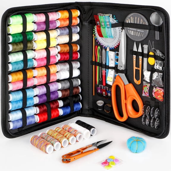 Sewing Kit for Adults, Needle and Thread Kit for Sewing,Professional Sewing Supplies Accessories with Tailor Scissors,43XL Thread,30 Needles,Yarn Snips and More for Travel Home Beginners
