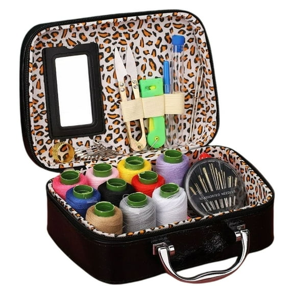 Sewing Kit Big Needles Set for Diy Quilting and Handmade Craft, Portable Sewing Working Kit with Long & Thin Needles, Perfect for Sewing, Mending, and Craft Projects Black