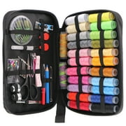 Sewing Kit with Case, 97 pcs Sewing Supplies for Home Travel and Emergency, Contains 24 Spools of Thread, Mending and Sewing Needles, Scissors, Seam Ripper, Needle Threaders etc