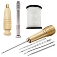 thumbnail image 1 of Sewing Kit, Professional Leather Sewing Needle with Handle, Hand Sewing Tool for Leather Canvas Shoe Repair, Saddle Coat Bookbinding – Alloy Metal Craft Kit, 1 of 10