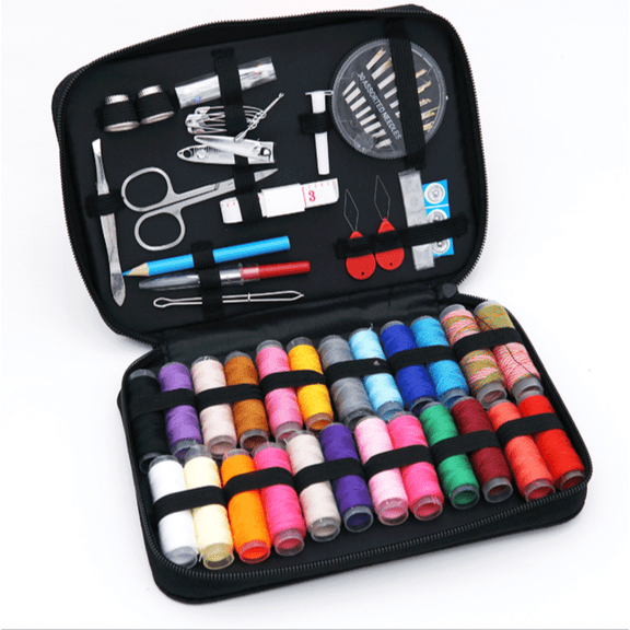 XINNAISI Sewing Kit for Adults, Portable Plastic Case with Thread Needles Scissors, for Home Travel Emergency Repair
