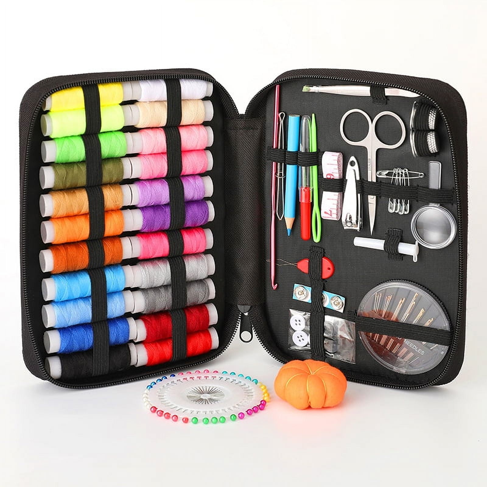 Sewing Kit for Home, Travel & Emergencies - Filled with Quality Notions Scissor & Thread - Great Gift, 22 rolls of cotton thread