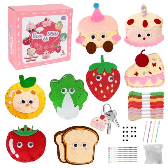 Sewing Kit for Kids,8 Sewing Projects,Beginners Arts and Crafts for Girls Ages 5 6 7 8 9 10 11 12