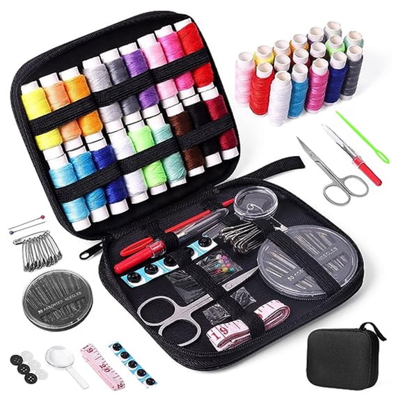 Sewing Kit with Case,Portable Sewing Supplies for Adults, Beginner,Kids Contains Thread, Scissors, Needles, Measure,Etc,As Shown