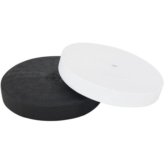 Sewing Knit Elastic Black & White 10/30/50 YD