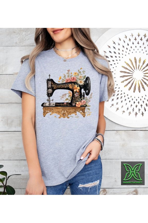 Sewing Lover Shirt,Floral Sewing Machine Tee,Sew Quilting,Sewing Tshirt,Tailor Tee,Gifts For Sewer,Her,Quilter Tee,Grandma Tshirt All Size S-5XL