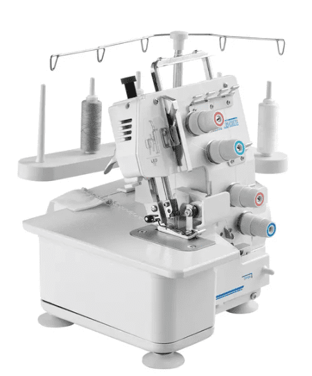 Sewing Machine 1250 Stitches Per Minute 3 and 4 Thread Serger Overlock Machine with LED Light & Strong Suction Feet Heavy-Duty Metal Frame for Multiple Fabrics White
