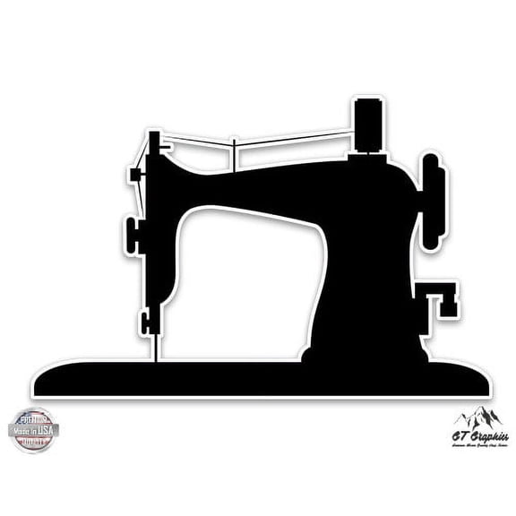 Sewing Machine - 5" Vinyl Sticker - For Car Laptop I-Pad - Waterproof Decal