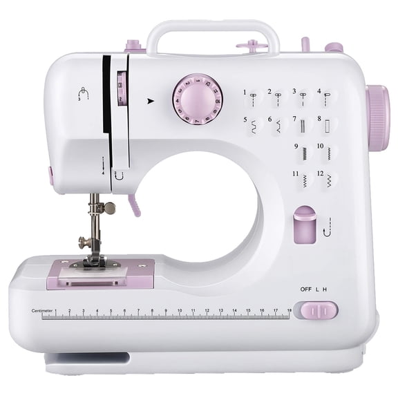 Sewing Machine for Beginners with Foot Pedal,Multifunctional Household Sewing Machine,Automatic Thread Rewind,Double Thread and Double Speed,12 Build-in Stitches