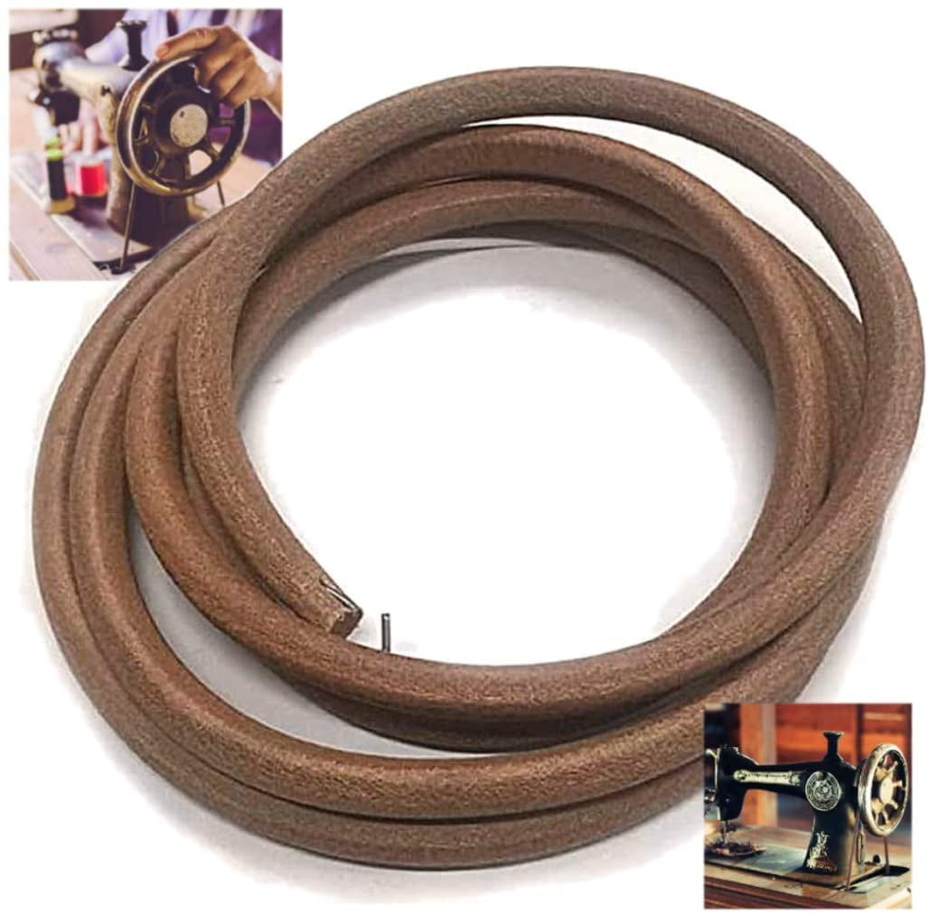 Hicello 2PCS Sewing Machine Belt, 6FT Leather Belt for Singer Treadle  Sewing Machine, Leather Belt Antique Treadle Parts + Hook