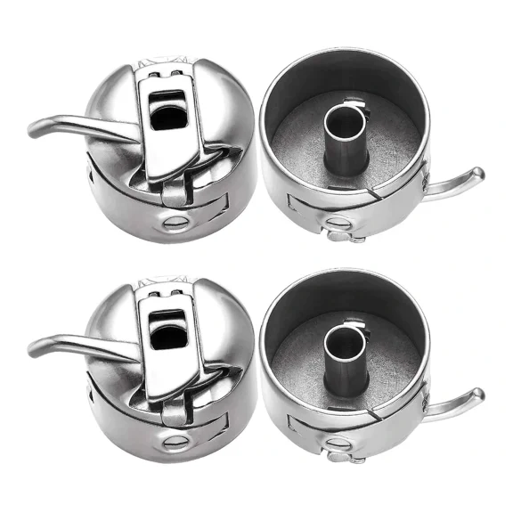 Sewing Machine Bobbin Case Stainless Steel Bobbin Case For Front Loading Machines Suitable For Household Sewing Machine(slivery)(4pcs)