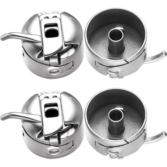 WSNIJFU 4Pcs Sewing Machine Bobbin Case Stainless Steel Bobbin Case for Front Loading 15 Class Machines Suitable for Household Sewing Machine