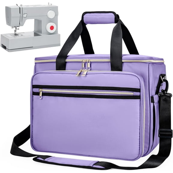 Sewing Machine Carrying Case with Removable Bottom Padding, Bag Fits Most Standard Machines and Storage Accessories, for Singer, , , Purple(Bag Only)
